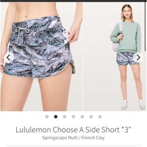 Lululemon Choose A Side Short 3" Springscape Multi French Clay Athletic Shorts 4